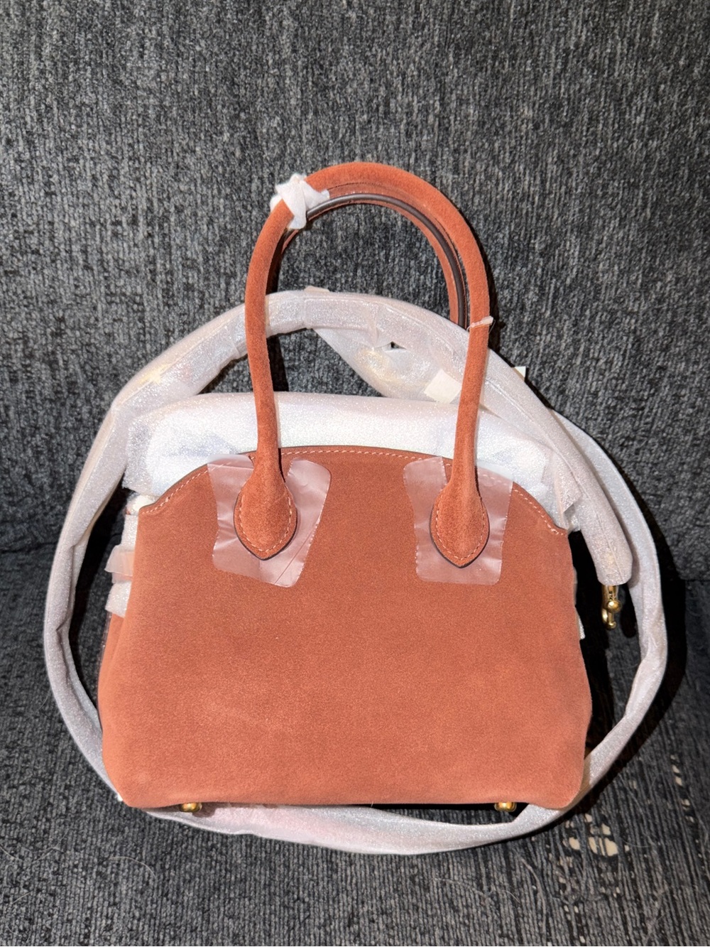 Coach Soft Empire Carryall Bag 21 in Brass/Clay Suede & Refined Calf Leather NWT - Picture 2 of 16